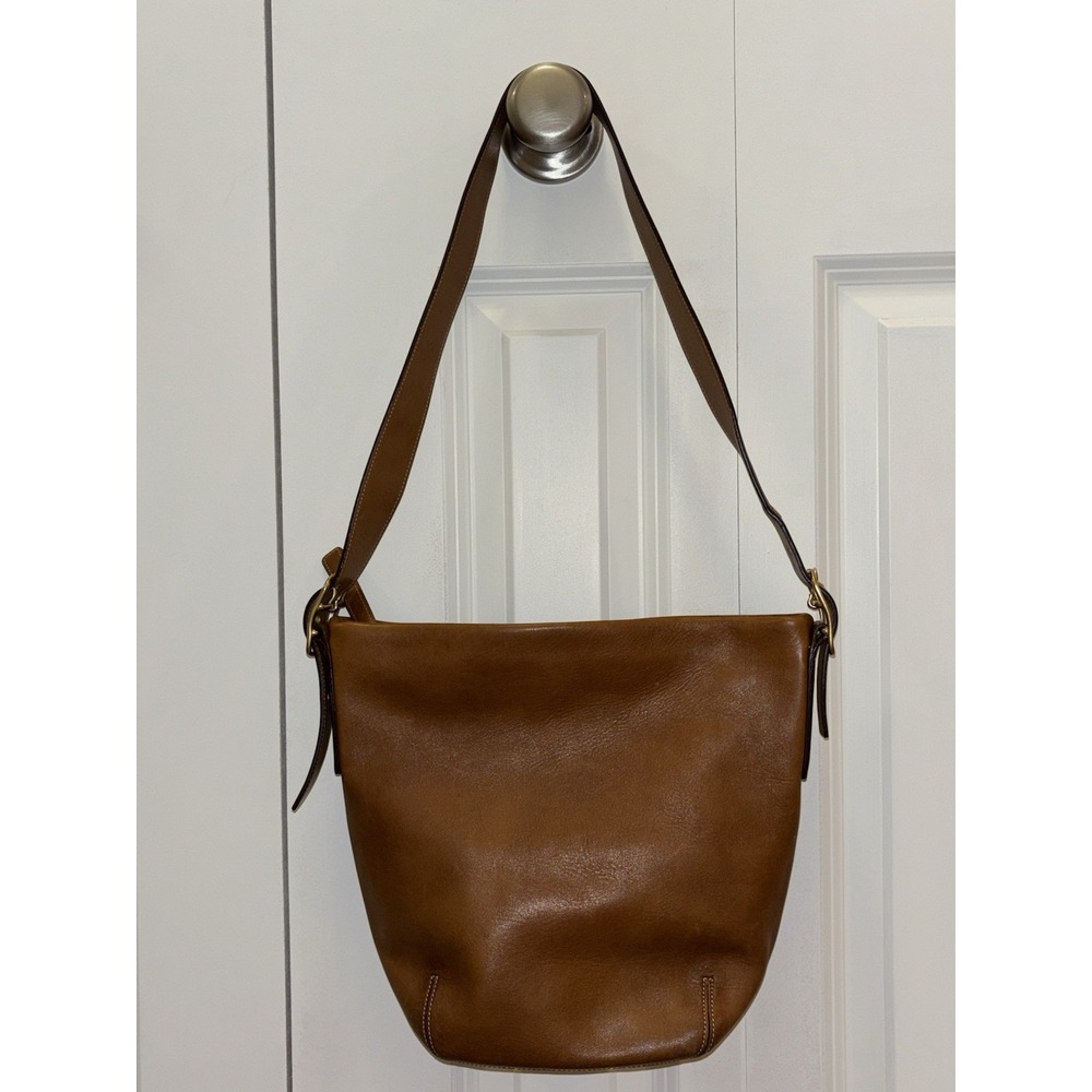 Coach‎ Vintage 9118 Brown Leather Bucket Bag Crossbody Excellent